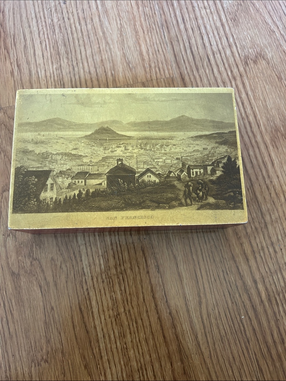 Vintage San Francisco Scenic Trinket Box - Tan Tone